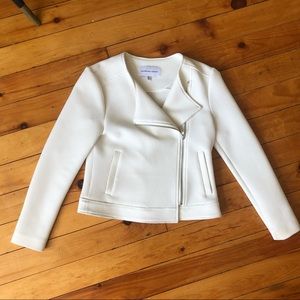 Off-white Waffle Weave Moto Jacket